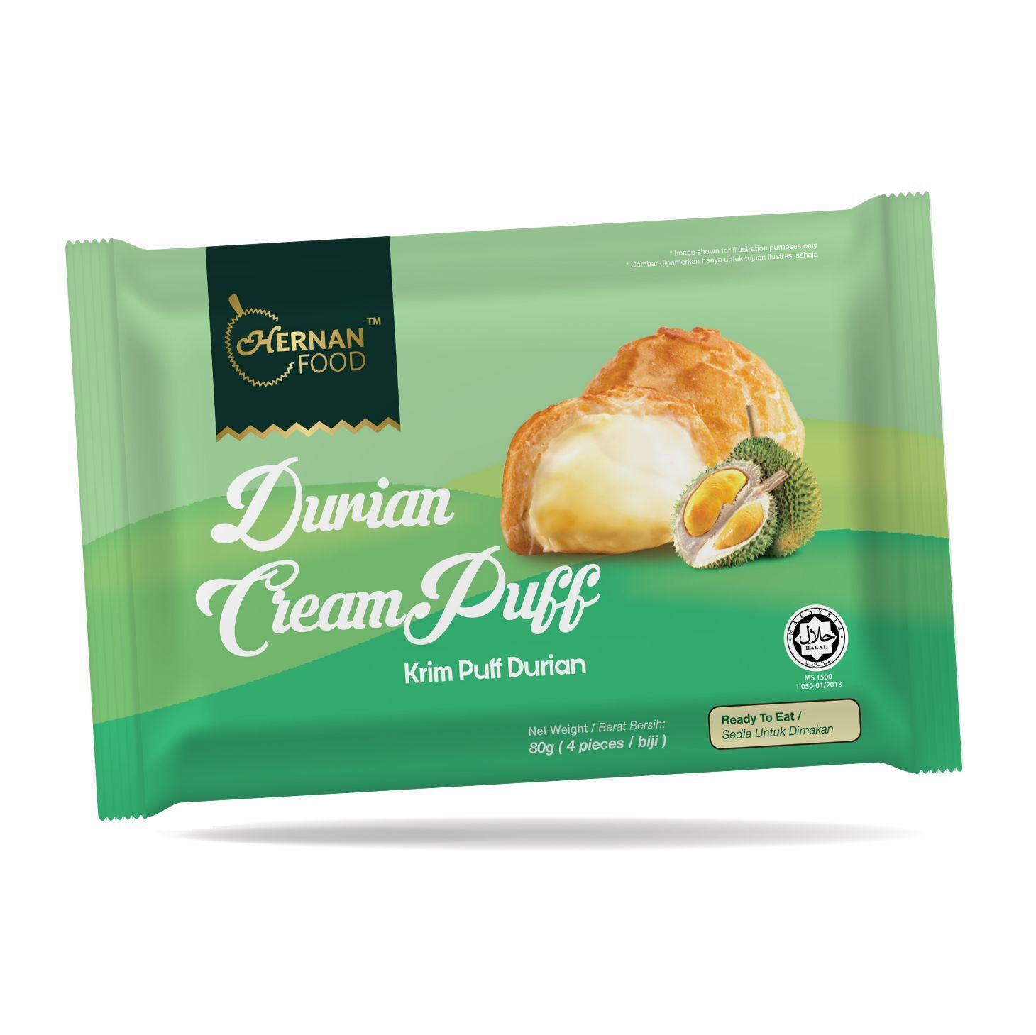 Hernan Food Durian Cream Puff (20g X 4Pcs)