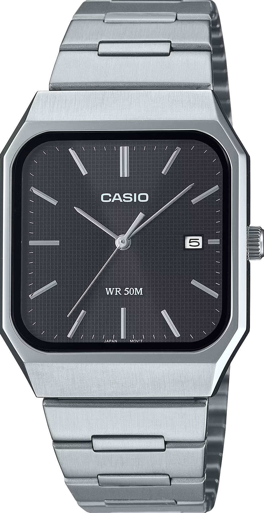 萬年鐘錶 - CASIO 卡西歐 正方形復古外觀黑色面盤中性男女錶  MTP-B185D-1A  錶徑32.5MM
