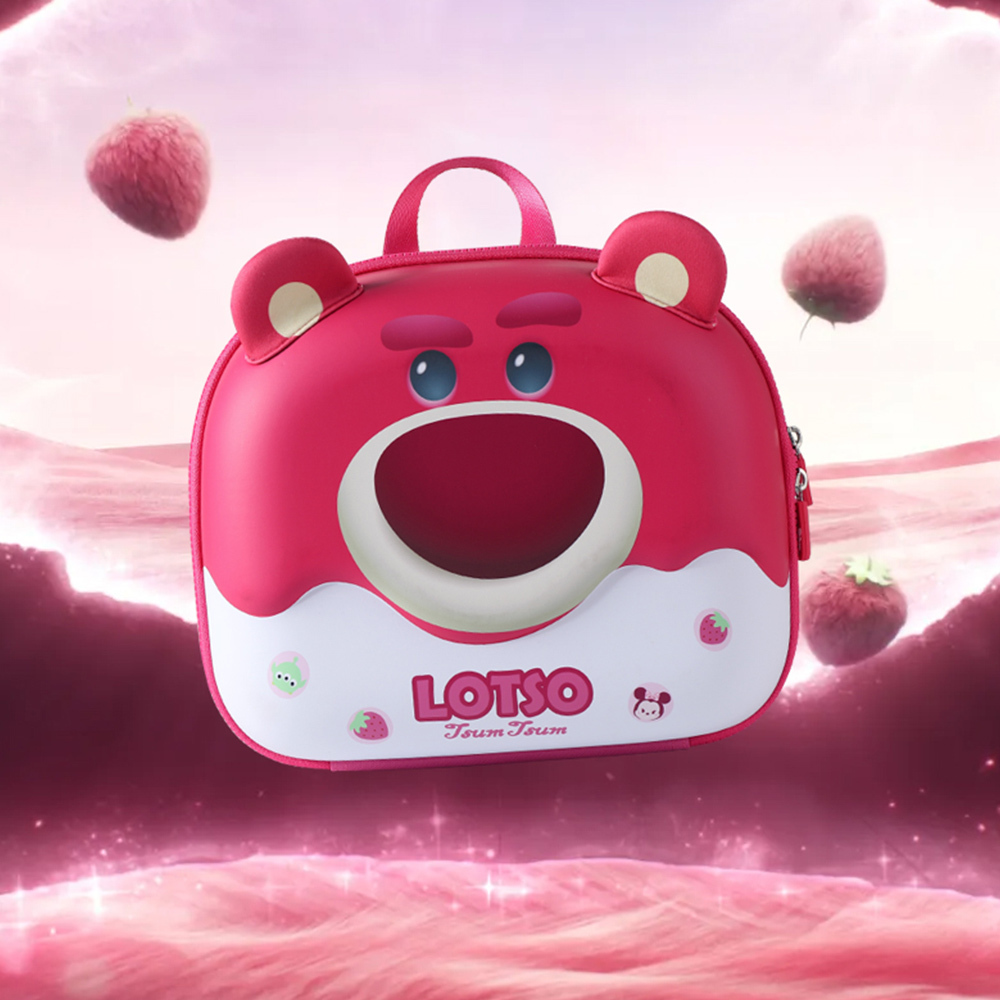 【虎兒寶】迪士尼輕潮寶貝立體造型雙肩幼兒書包 - 草莓熊 ST80192S ( 獨家贈送 POLI 蠟筆)