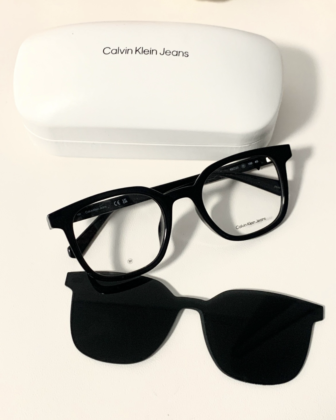 CALVIN KLEIN 可拆卸磁吸式墨鏡片 方框眼鏡 黑色