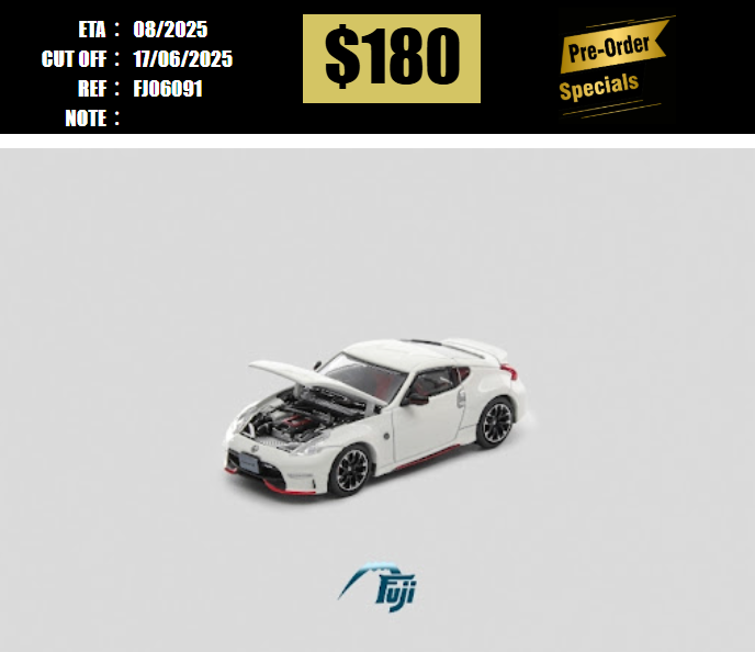 PO-$180 * FUJI * 1:64 NISSAN FAIRLADY Z34 370Z NISMO WHITE [OD09/06]