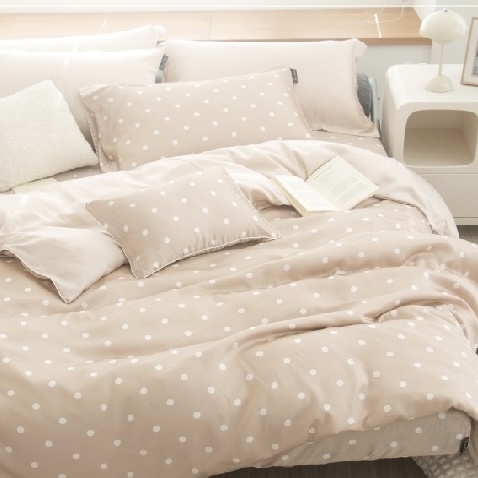 60支天絲床包兩用被組 | 點點 奶茶 DR8060