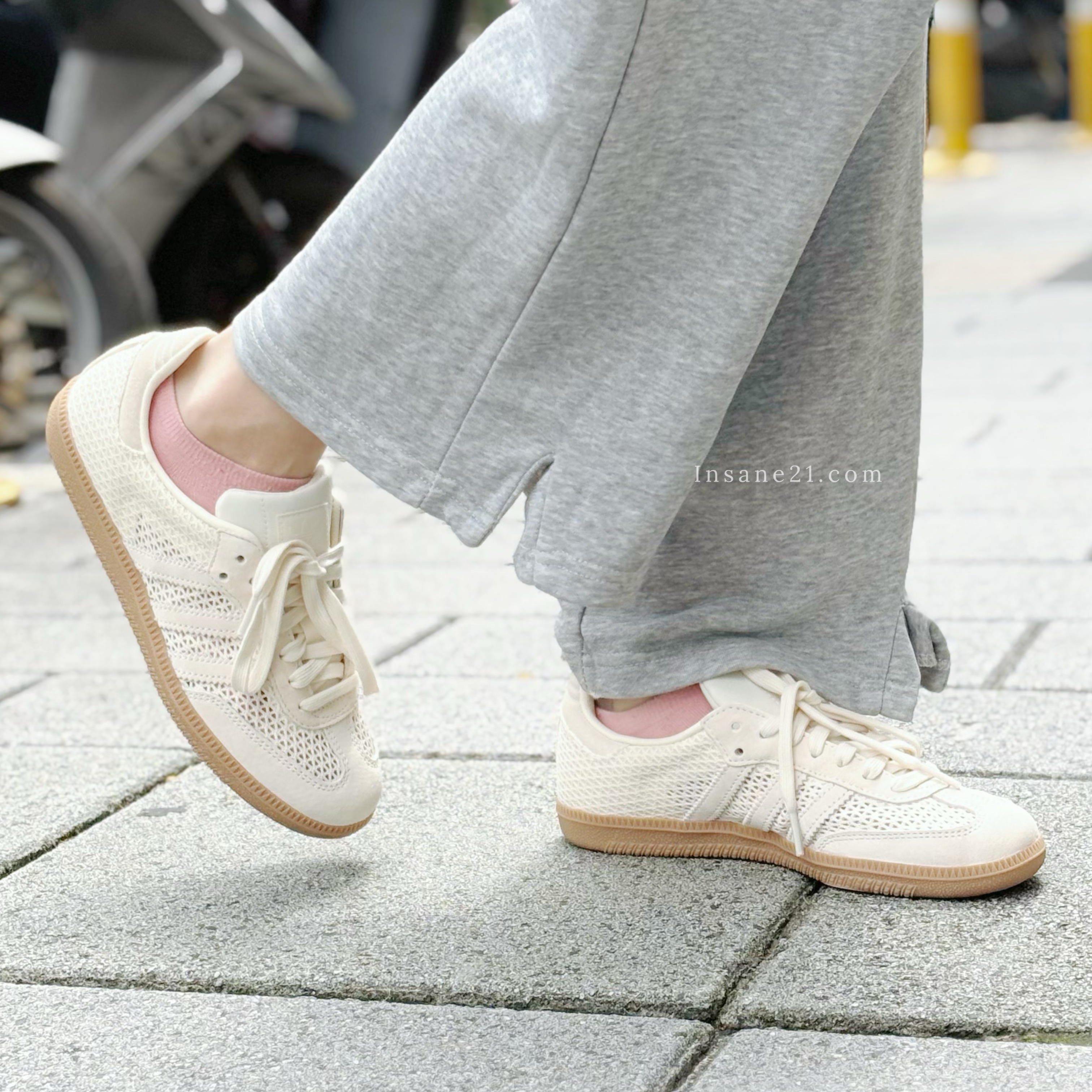 ADIDAS ORIGINALS SAMBA OG 米黃色 白黃 透氣 網格 春夏感 女鞋 KK3528