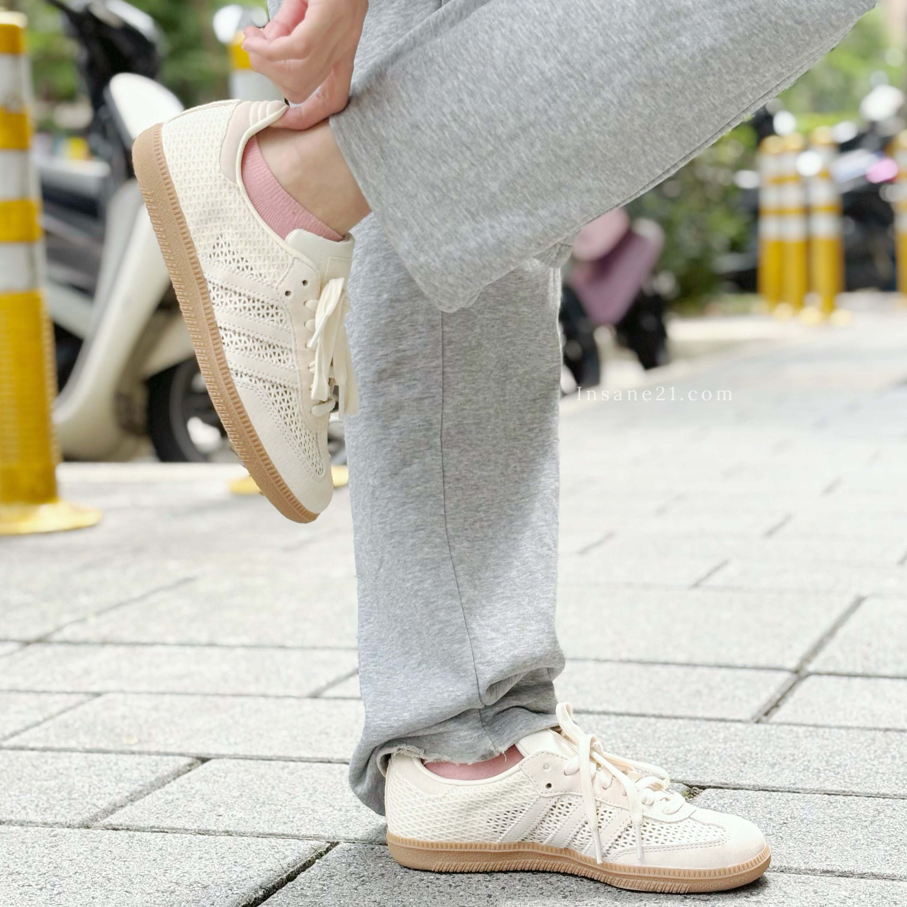ADIDAS ORIGINALS SAMBA OG 米黃色 白黃 透氣 網格 春夏感 女鞋 KK3528