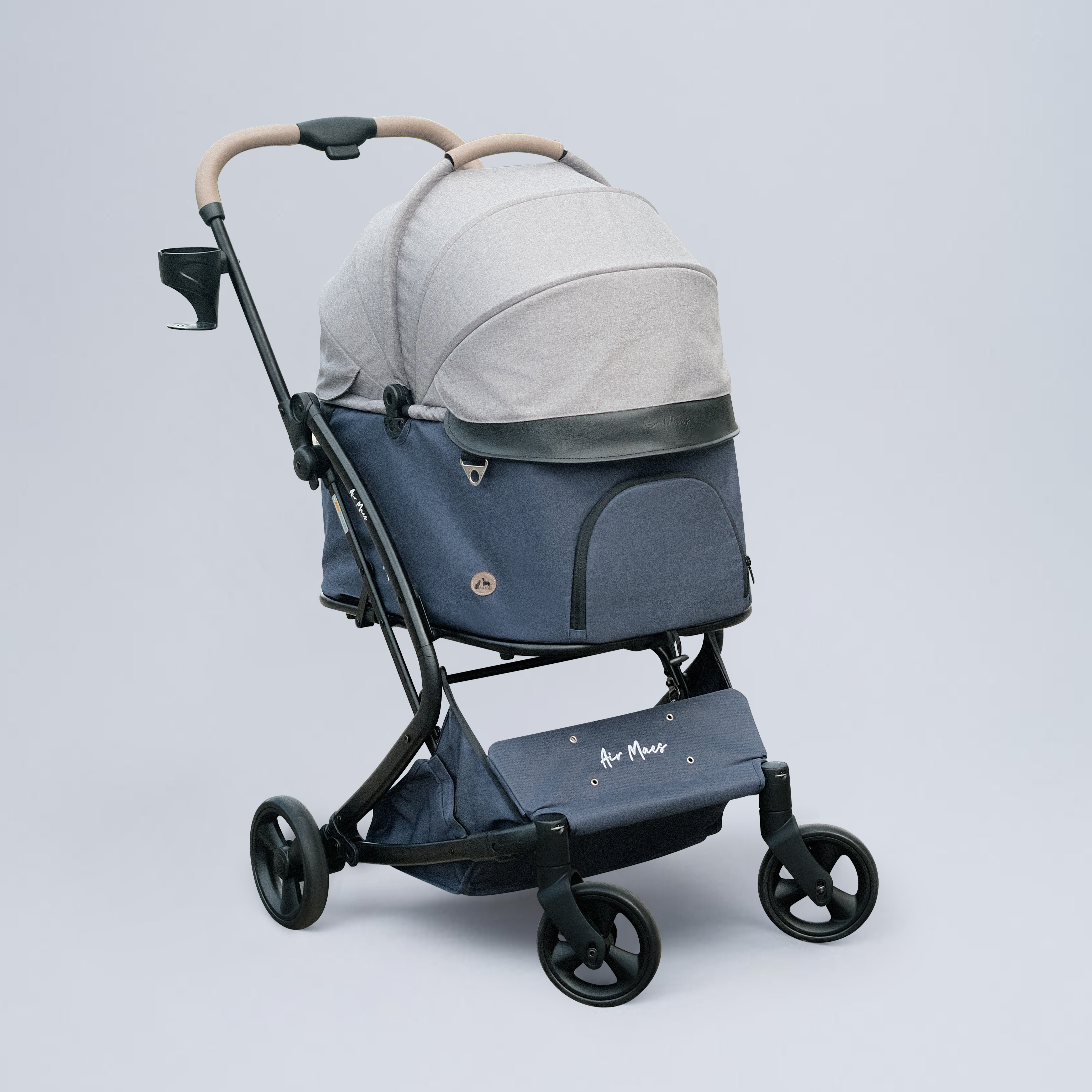Air Maes - Airy GO 3合1一秒收摺寵物推車- 藍莓馬卡龍