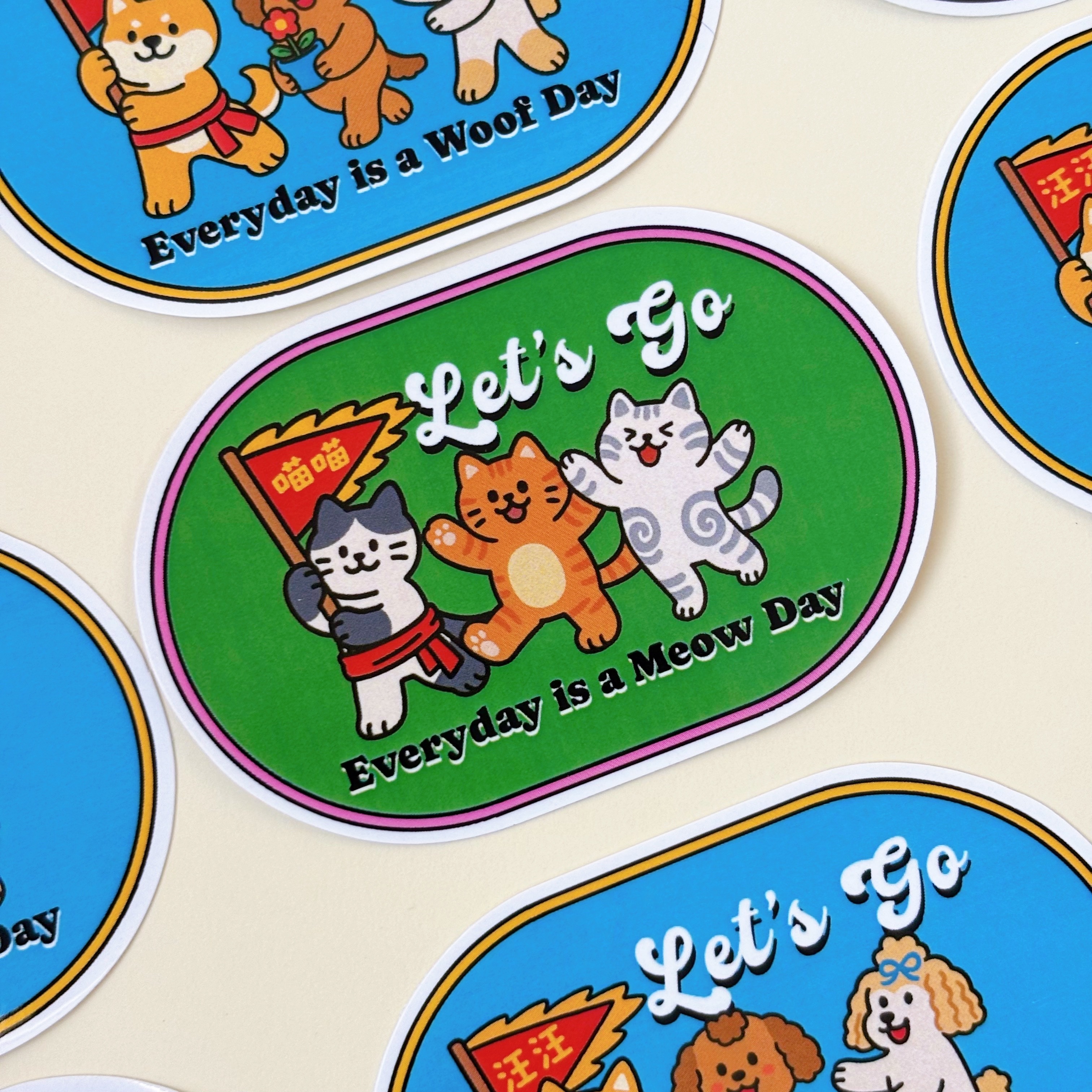 汪喵香港遊系列  | Lets Go 每日都是喵汪日 PVC貼紙