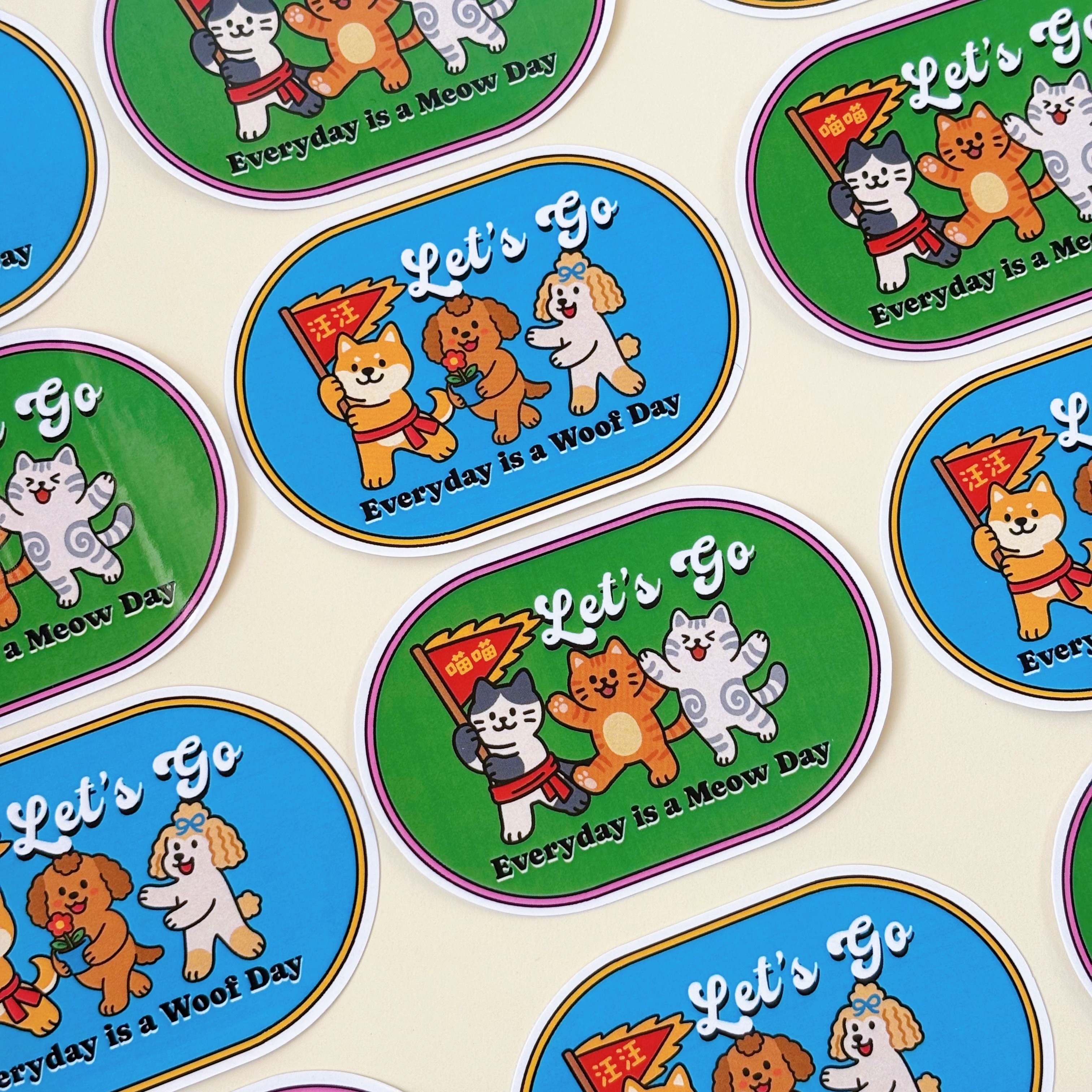 汪喵香港遊系列  | Lets Go 每日都是喵汪日 PVC貼紙