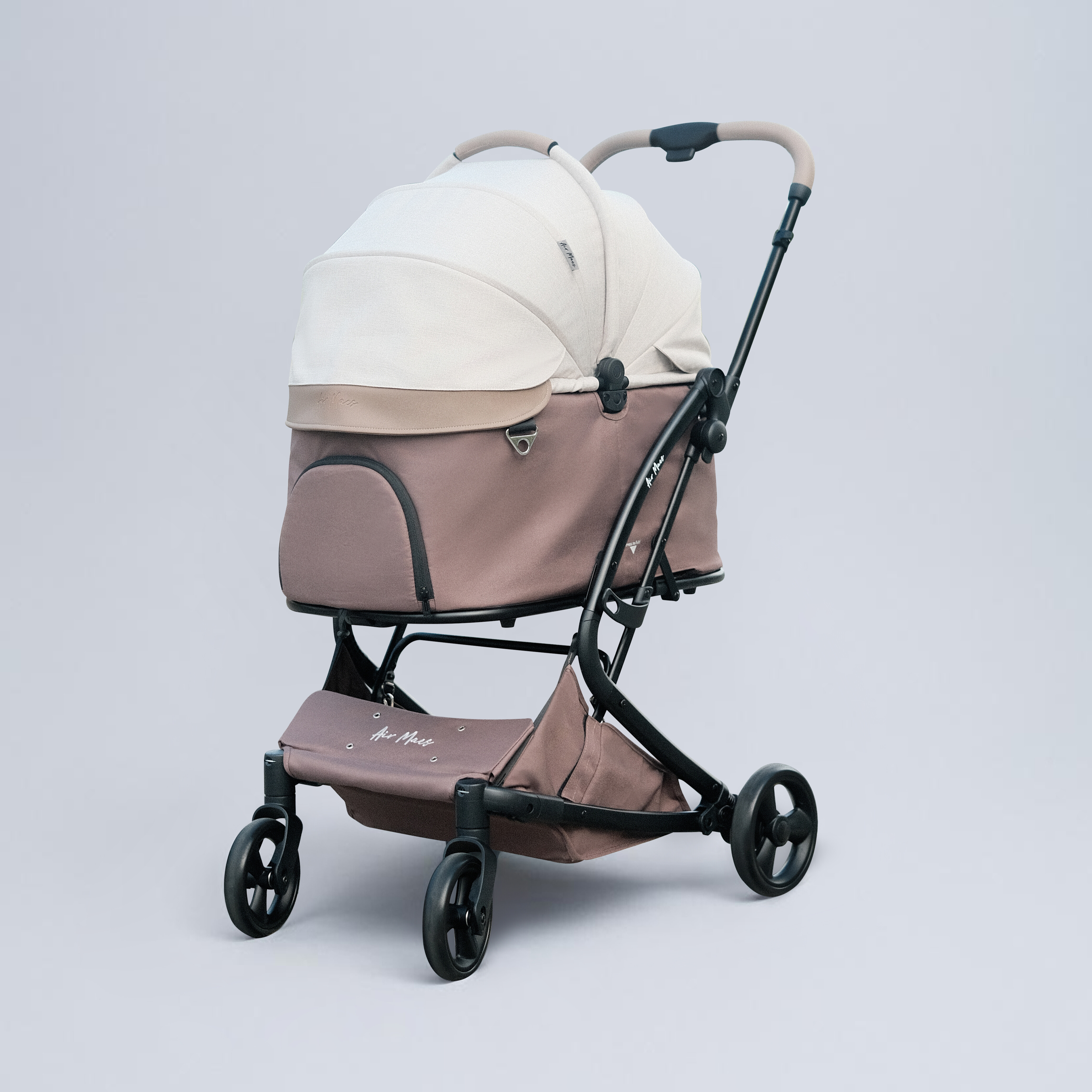 Air Maes - Airy GO 3合1一秒收摺寵物推車 - 摩卡奶油卷