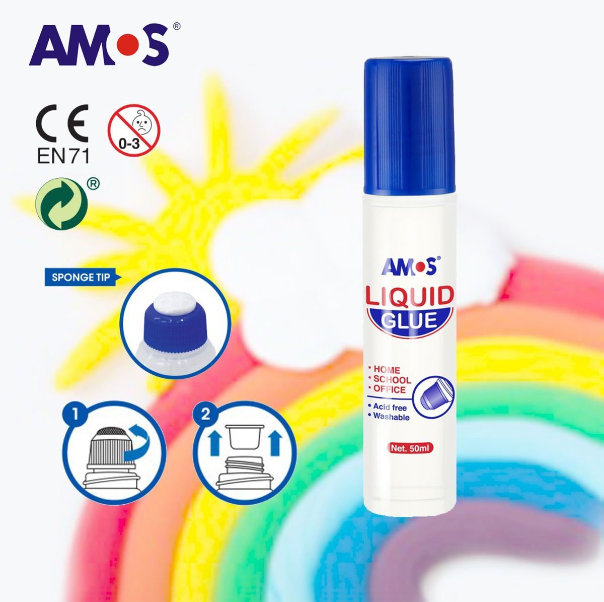 AMOS - 韓國 AMOS 透明膠水 50毫升 x 1支 #LQ50