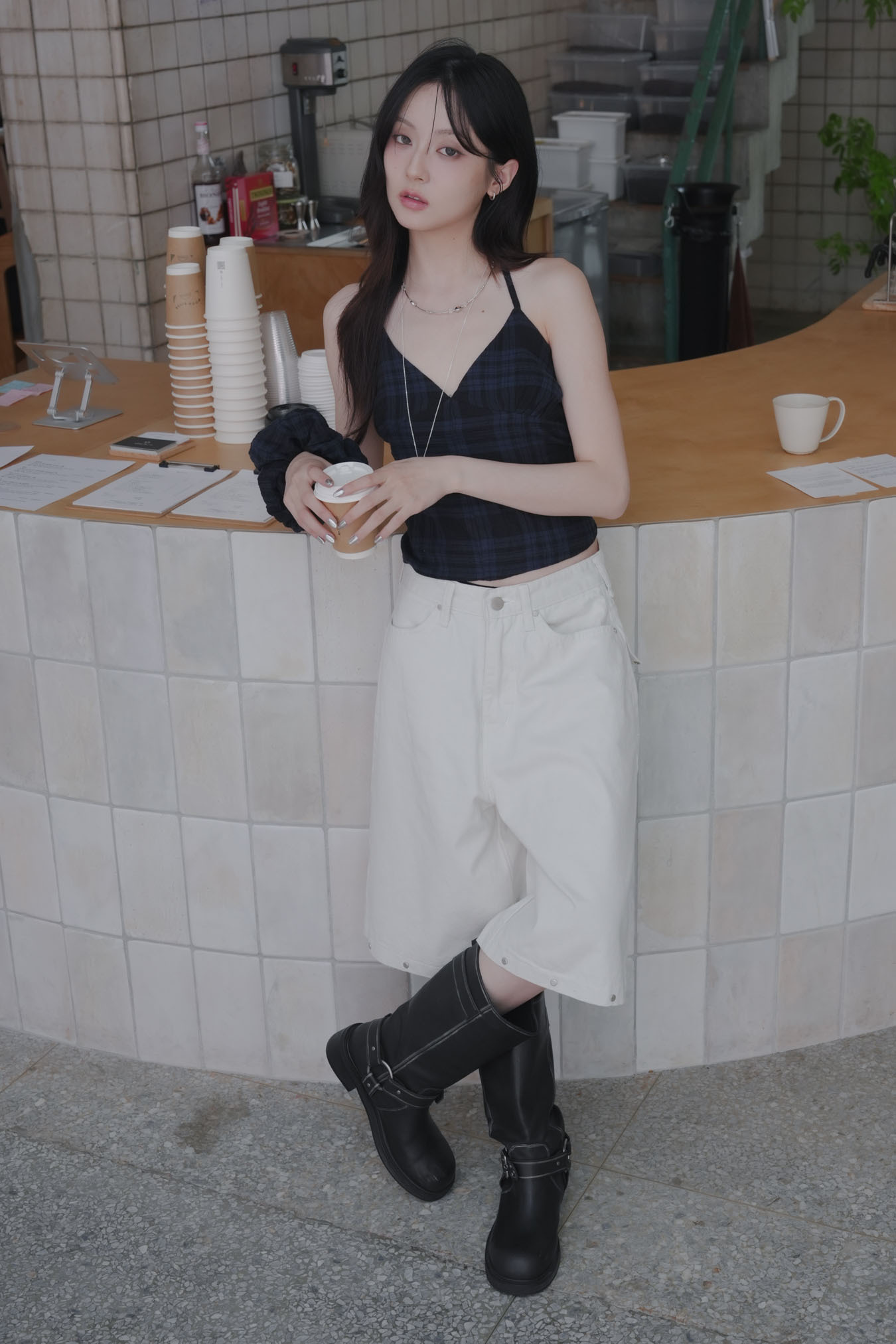 Studded Bermuda Shorts #七分褲