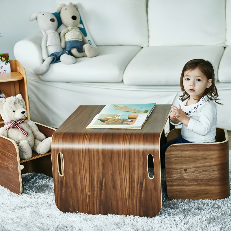 Hoppl - Colo Colo 幼兒桌椅套裝 (胡桃木色)