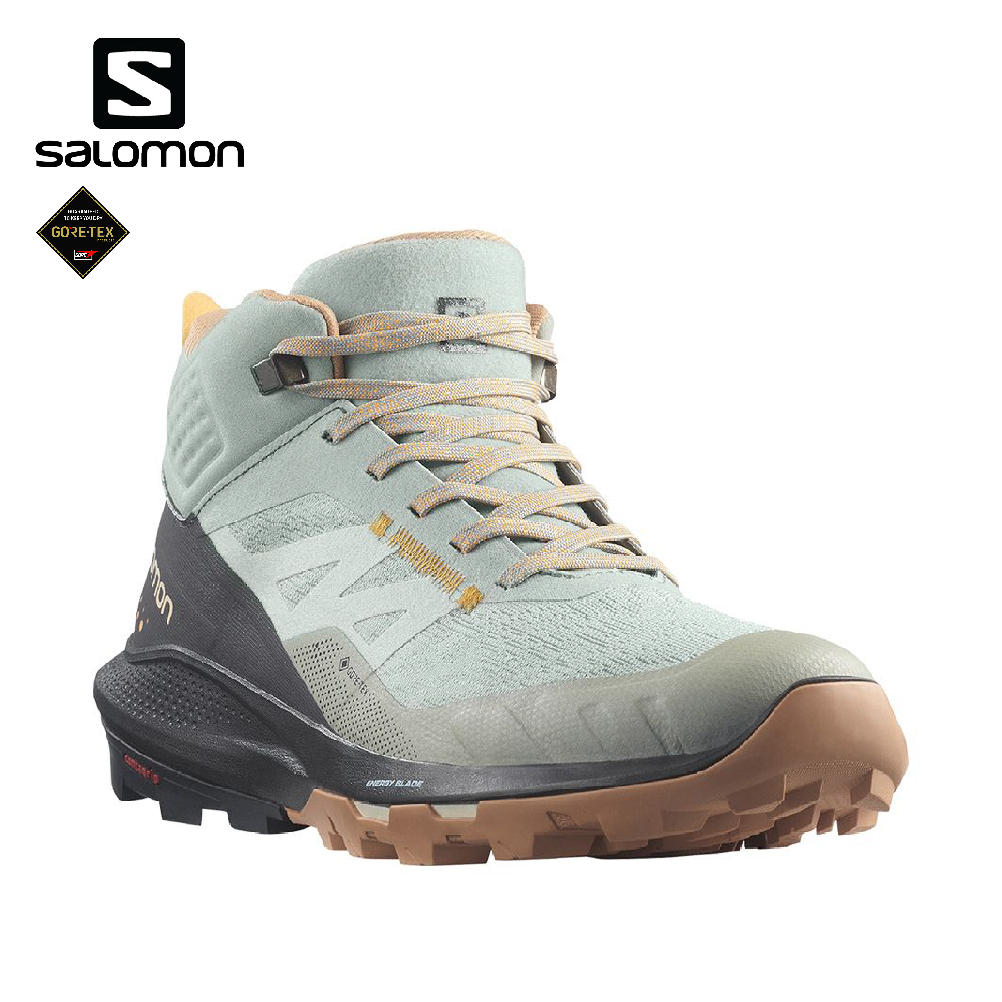 Salomon 法國 OUTPULSE MID GORE-TEX 中筒登山鞋 女款 (灰色) 全面防護 33SL415938