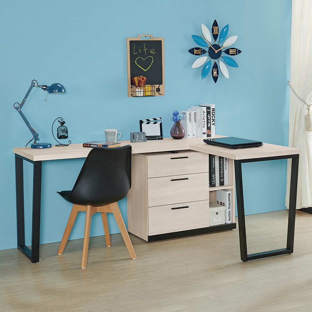 曼珊5.9尺多功能L型伸縮書桌/工作桌/辦公桌(D款)