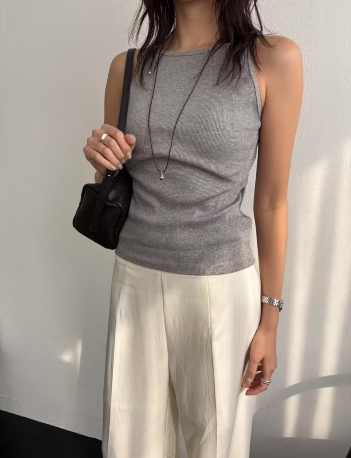 [現貨]  Riva 羅紋背心上衣 [ 3色 / Free ]