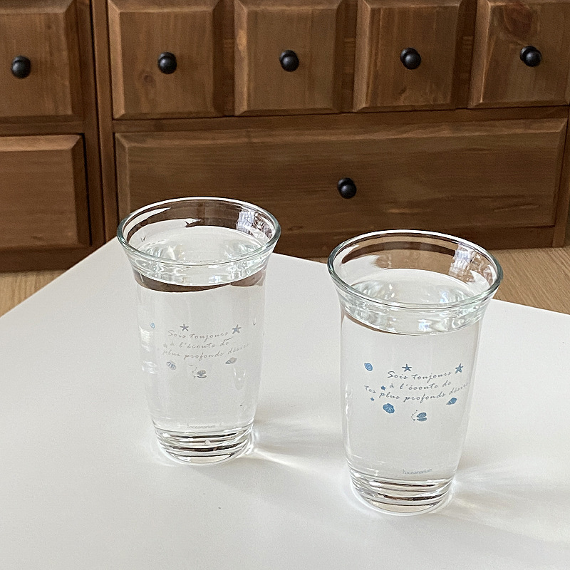 《6022》清新藍色海洋透明玻璃杯330ml