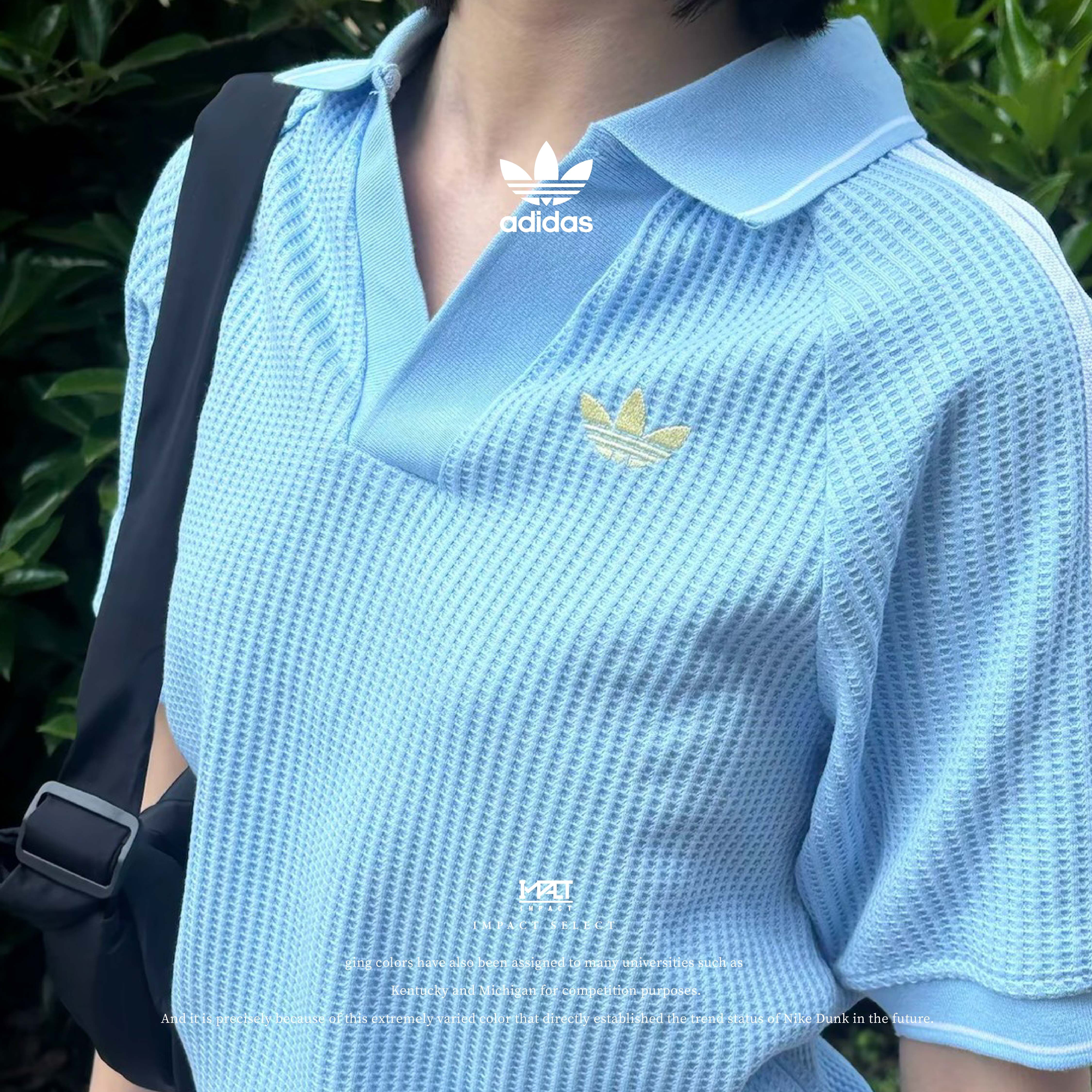 Adidas originals WAFFLE KNIT 針織運動時尚百搭短袖條紋插肩Polo衫 男款 KC0690