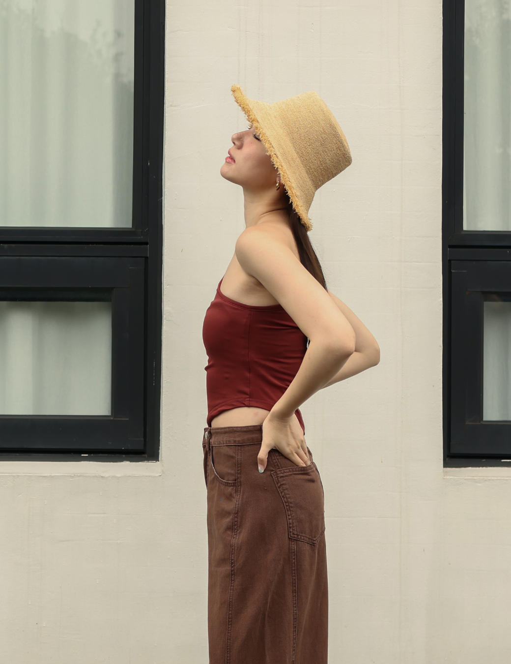 抽鬚圓頂造型草帽