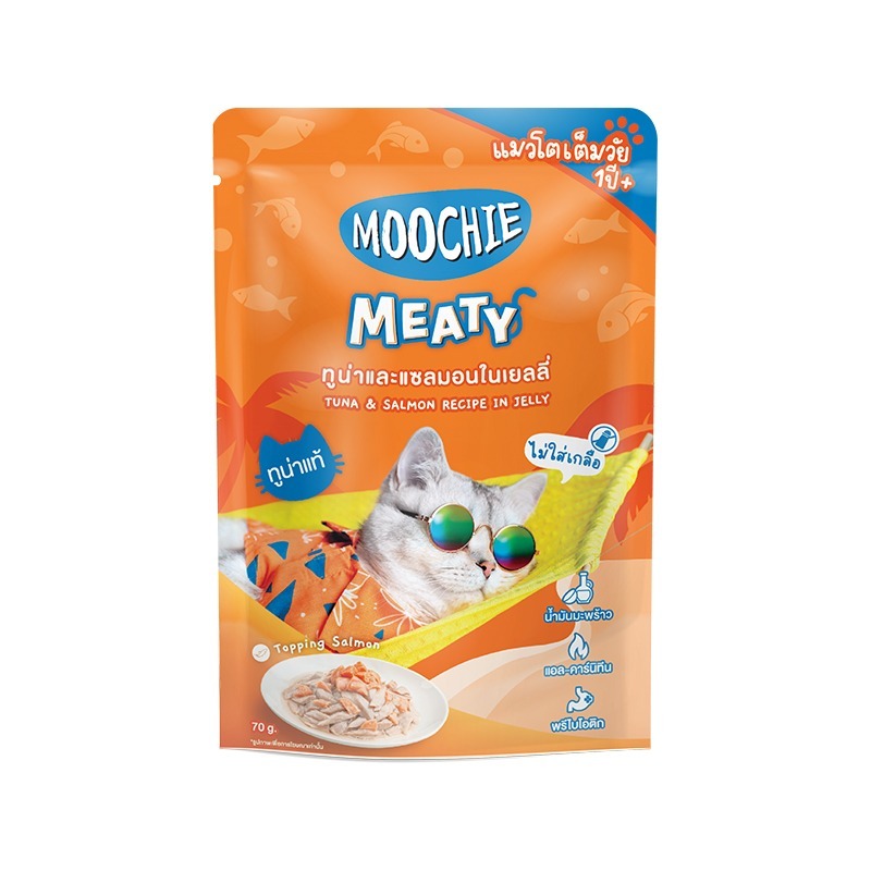 Moochie Meaty Cat Wet Food Tuna & Salmon．70g