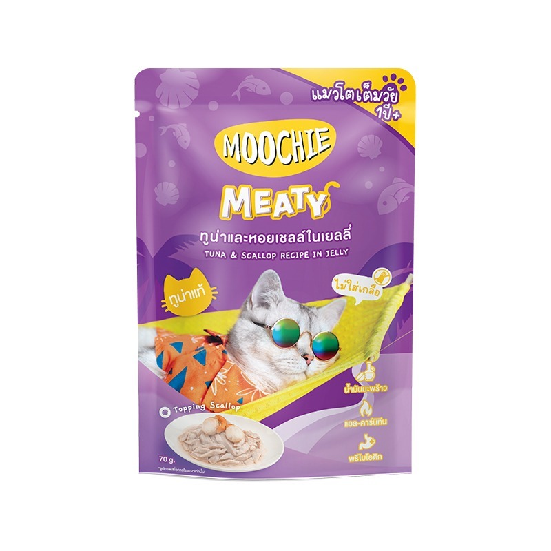 Moochie Meaty Tuna & Scallop Recipe in Jelly Wet Cat Food (70gx12pcs)