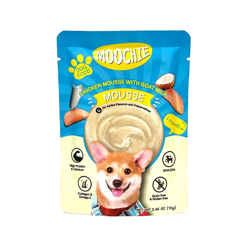 Moochie Chicken Mousse With Goat Milk Wet Dog Food (70gx12pcs)