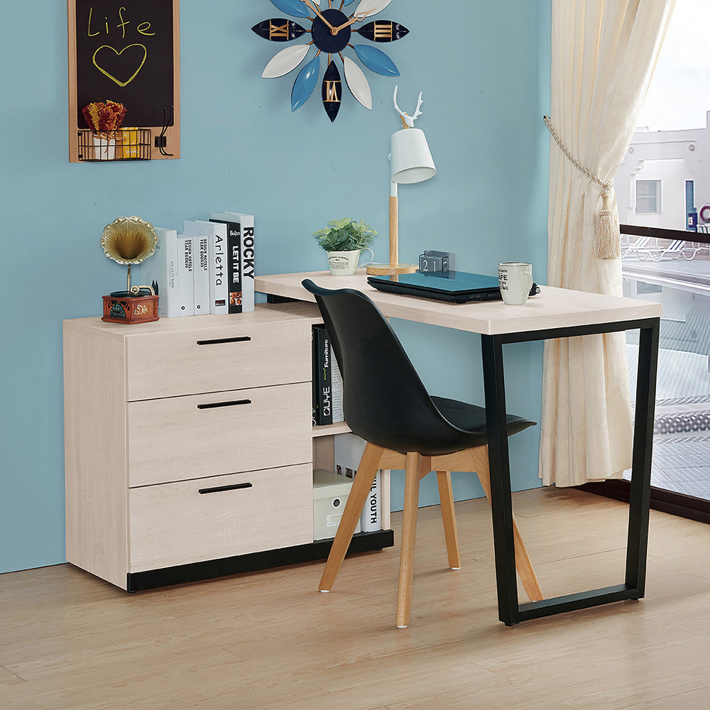 曼珊4尺多功能L型伸縮書桌/工作桌/辦公桌(B款)