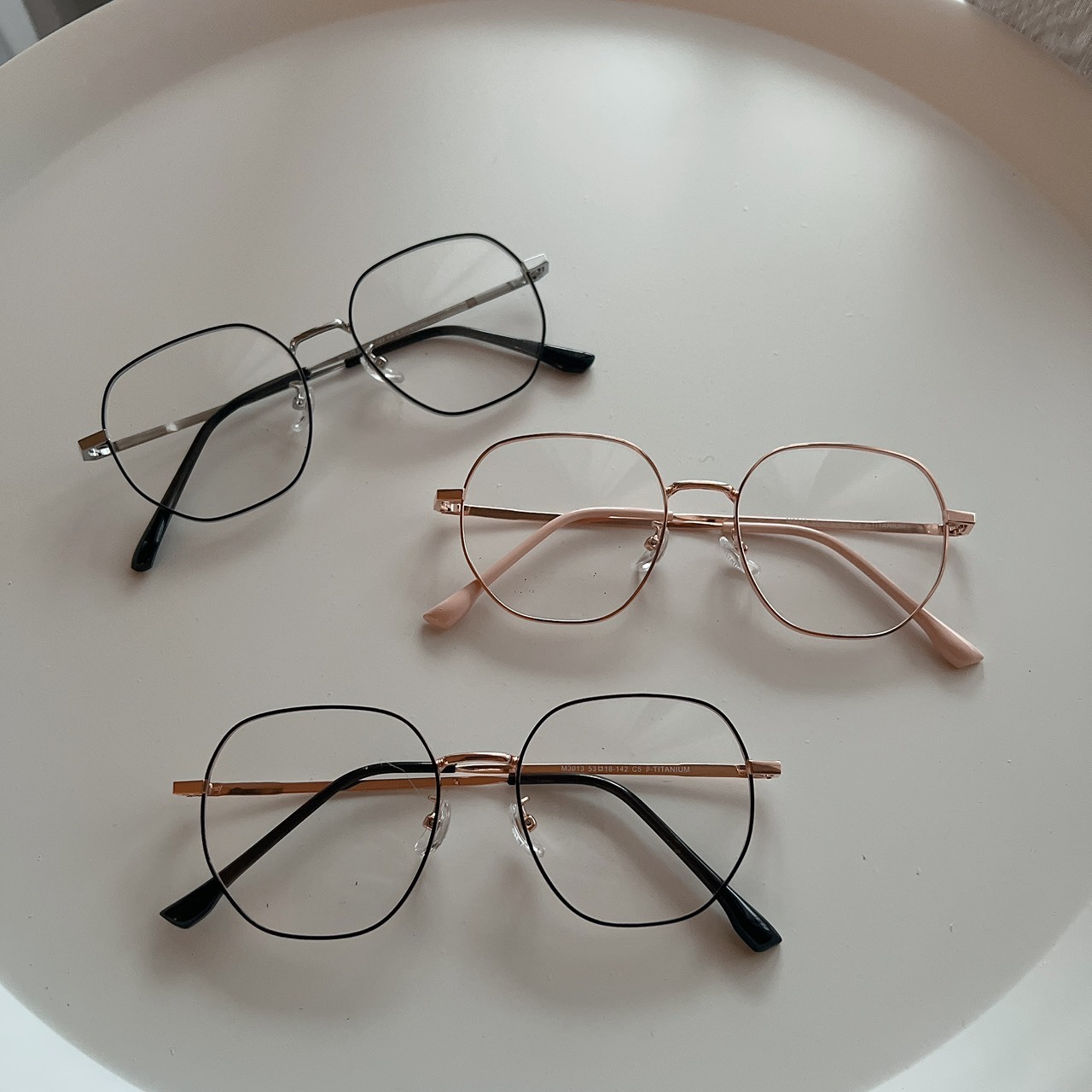 M03013韓國多角框眼鏡/超輕