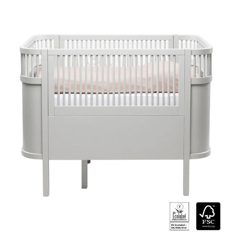 Sebra - 實木成長嬰兒床 - 石灰色