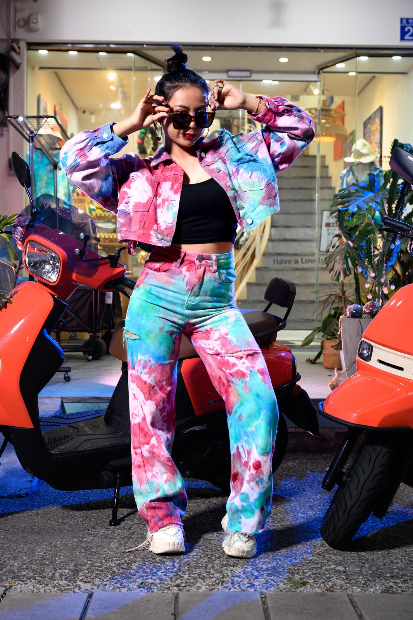 慕慕卡樂 / ice dyed jacket 手染短版牛仔外套