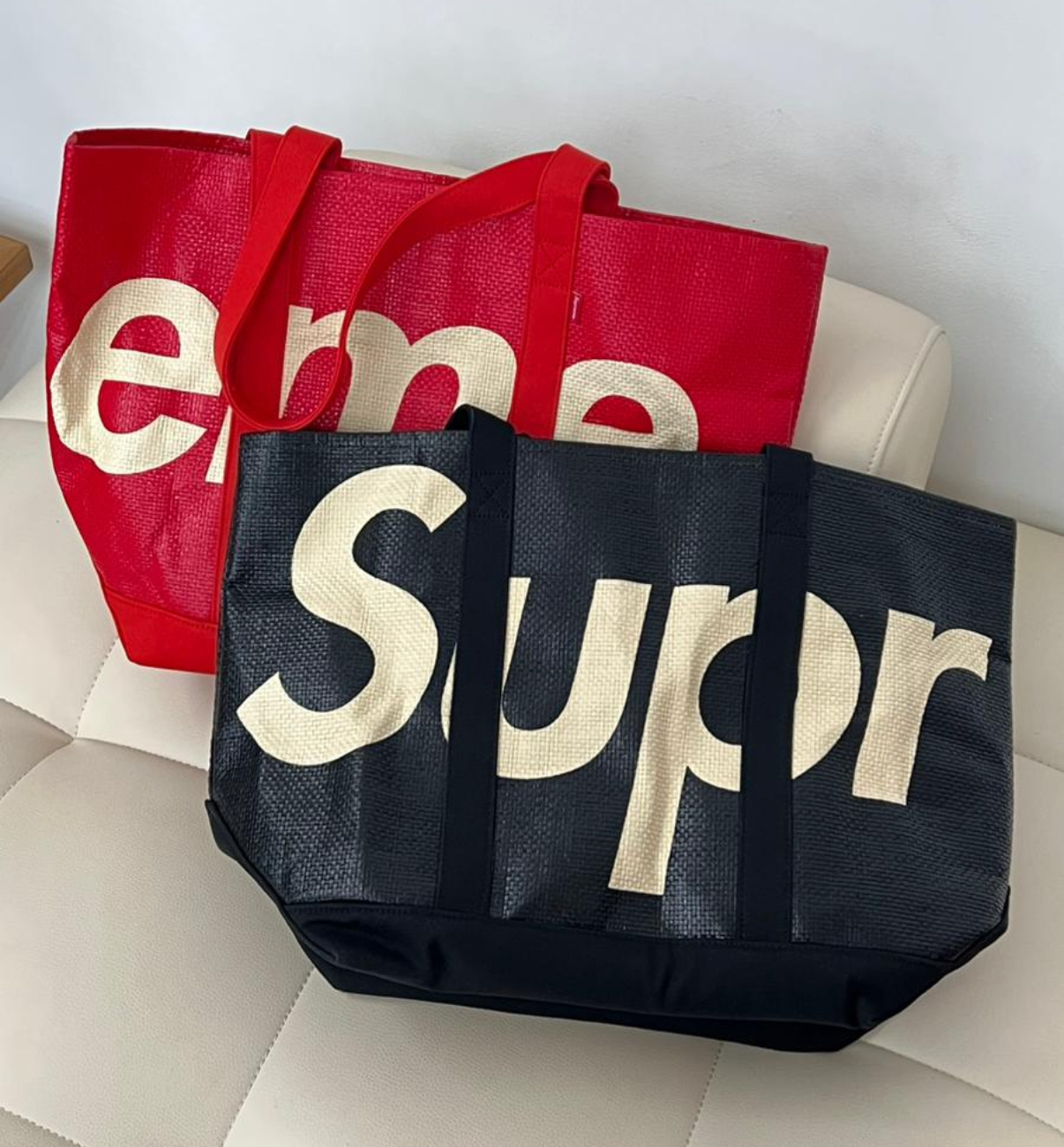 Supreme raffia tote