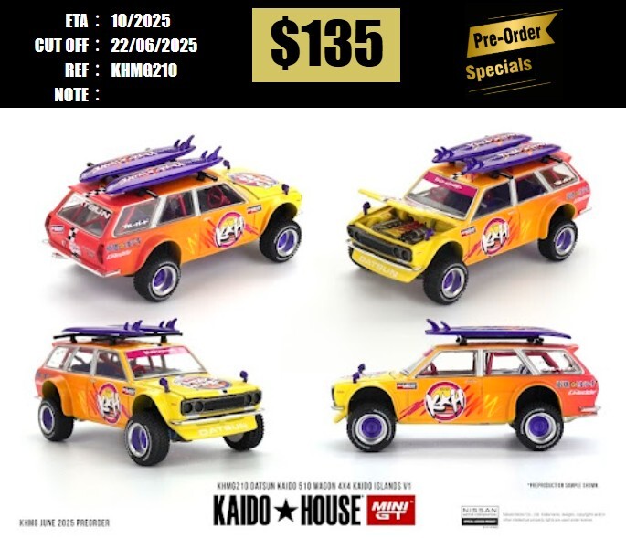 PO-$135 * MINI GT * 1:64 KHMG210 Datsun KAIDO 510 Wagon 4x4 Kaido ISLANDS V1 [OD09/06]