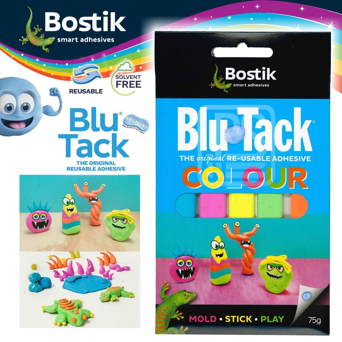 Bostik - 【新包裝】Blu Tack® 彩色寶貼(75g)《香港行貨》- 1 包裝
