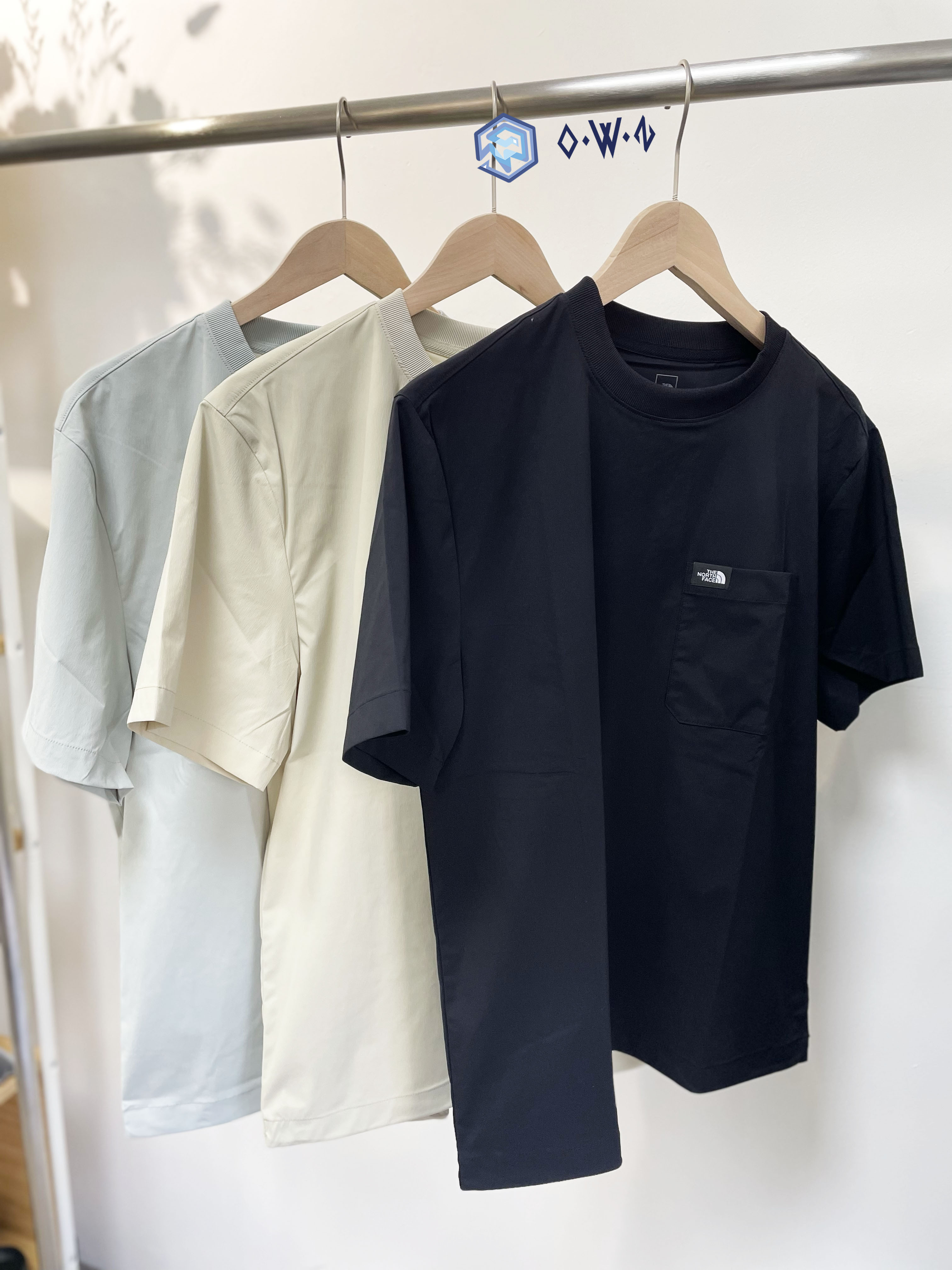 【OWN】The North Face 夏季 短袖 上衣 口袋 涼感 快乾 防水 不分男女 黑色 卡其 灰藍