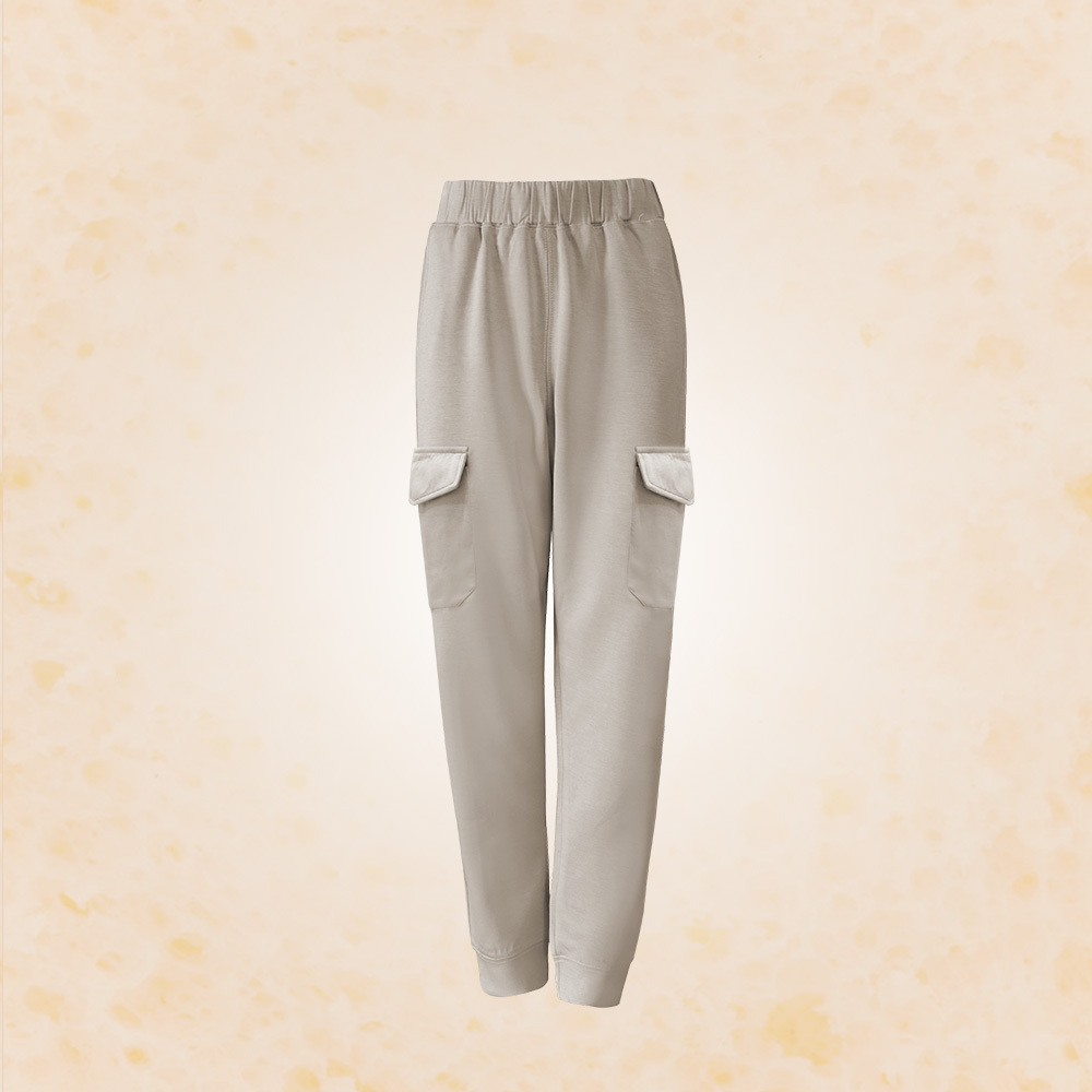 中性款｜中性工裝豆腐褲-卡其