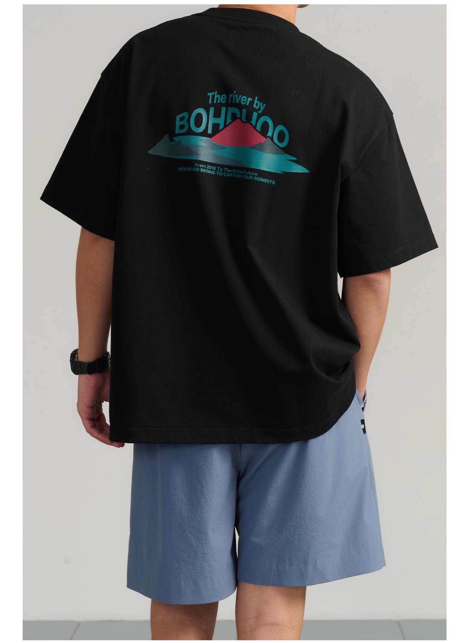 BOHRHOO 25SS 復古剪報 凉感 防蟎蟲 負離子 抗菌 短袖 白 黑