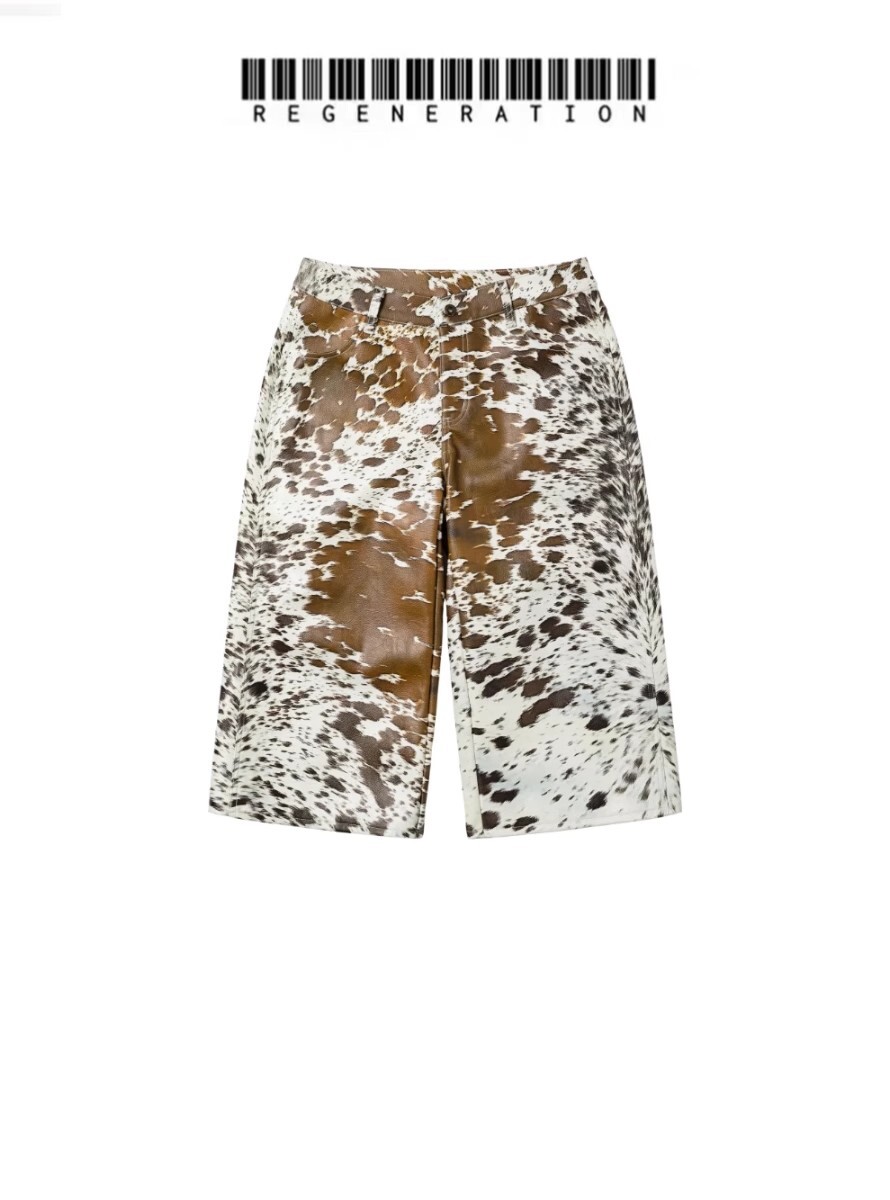 REGEN ZONE 25ss「RIOT」霧白麋鹿紋漸變色八分褲