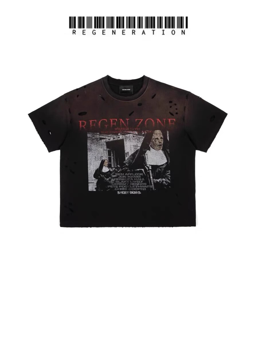 REGEN ZONE 25ss「RIOT」Vintage暴力修女破壞短T