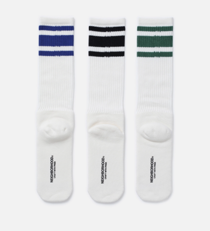 [現貨] NEIGHBORHOOD SS25 CLASSIC 3PACK SOCKS | WHITE
