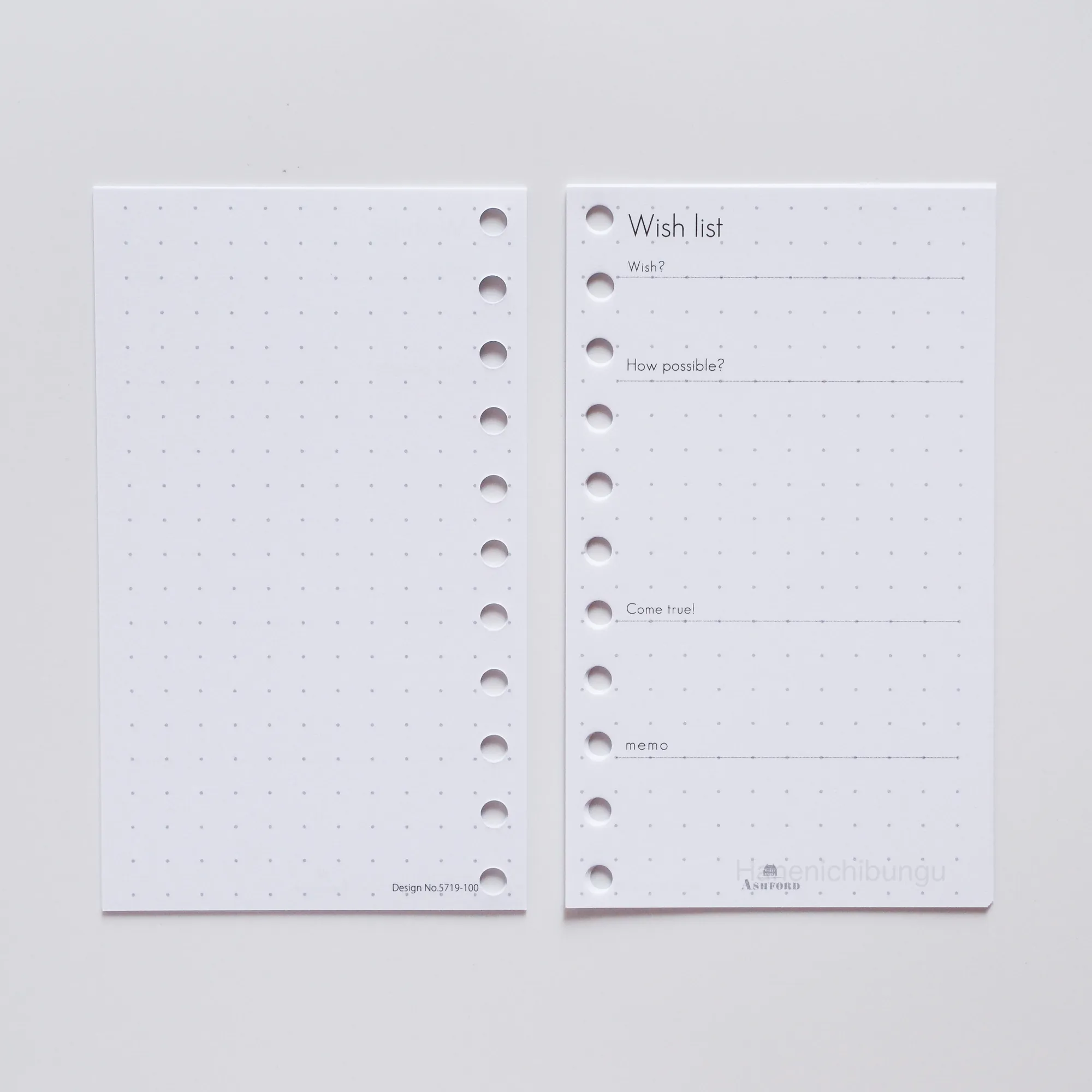 MICRO5 M5 26孔活頁手帳通用內頁 願望清單（30張入）｜ASHFORD 日本