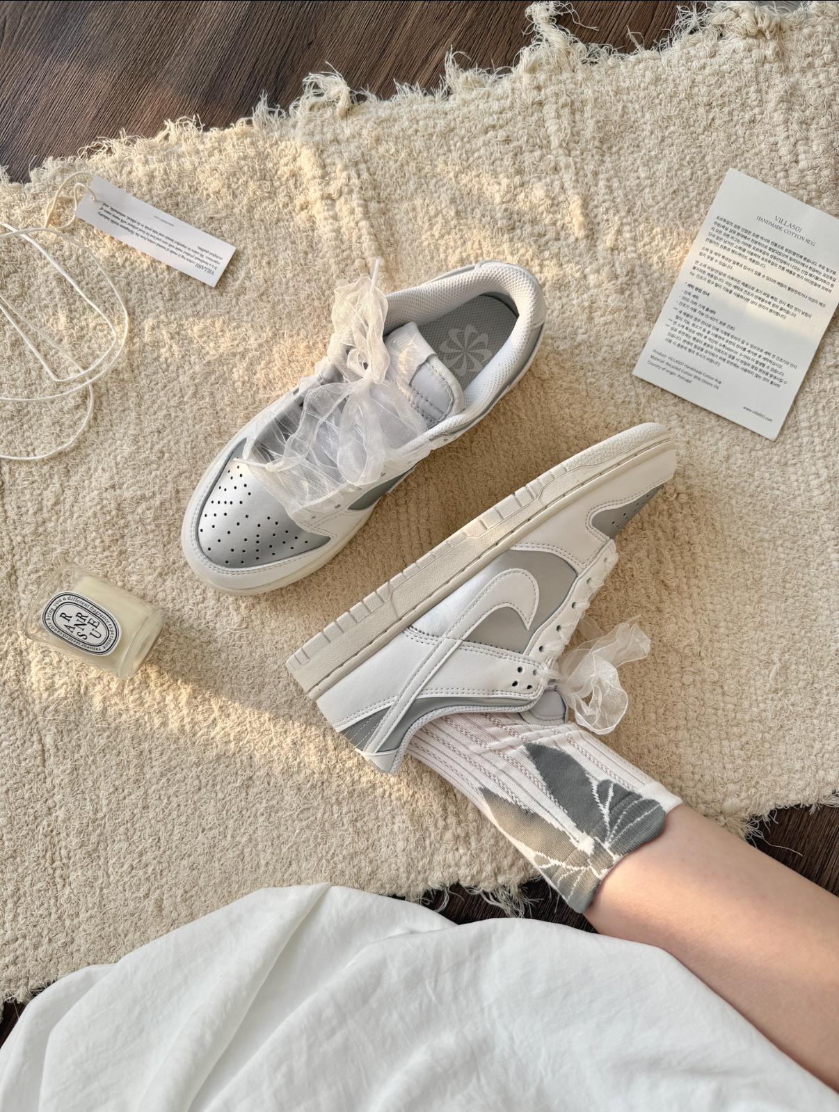 Nike Dunk Low 薄霧銀 白銀 金屬銀 網紗鞋帶 緞帶 Y2k 銀色 女鞋 IB7311-001/預購