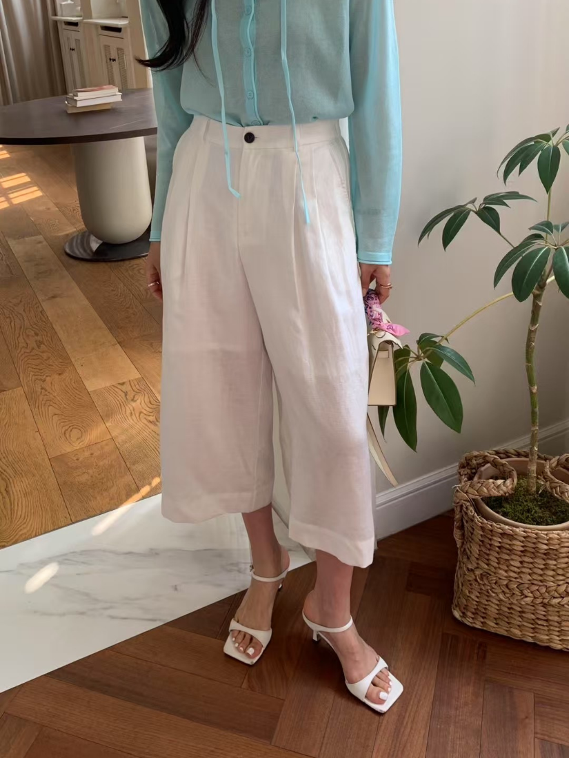 [現貨]  Octavia 絲光套裝七分褲 [ 2色 / S ]