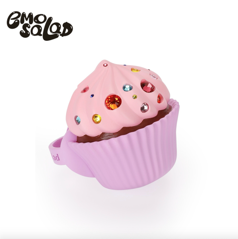 EMOSALAD 3D列印表情包亮鑽蛋糕戒指