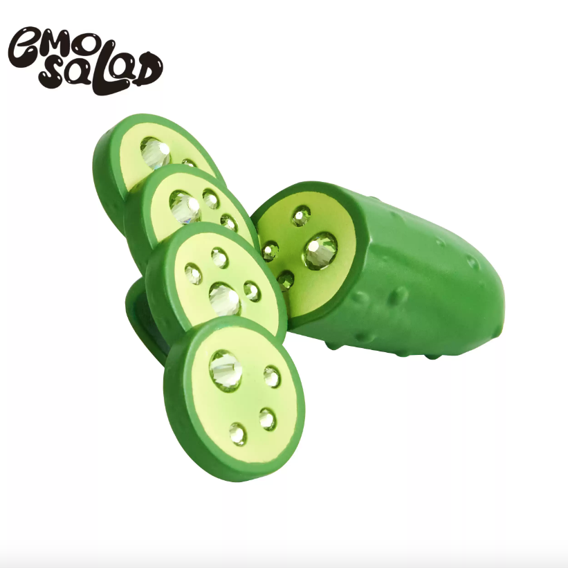 EMOSALAD 3D列印表情包亮鑽黃瓜戒指