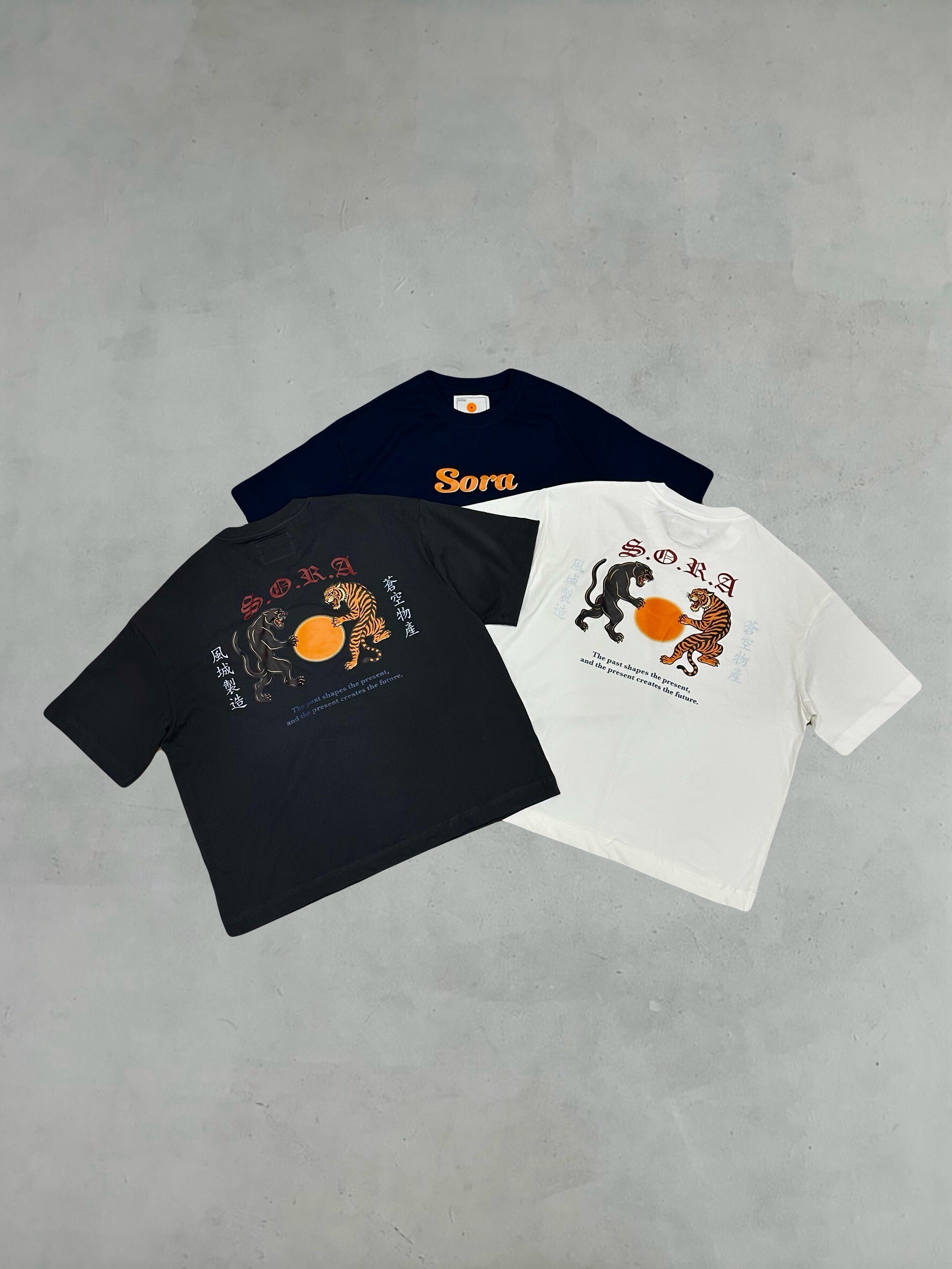 SORA｜25SS - Design Tee (White / Navy / Gray)
