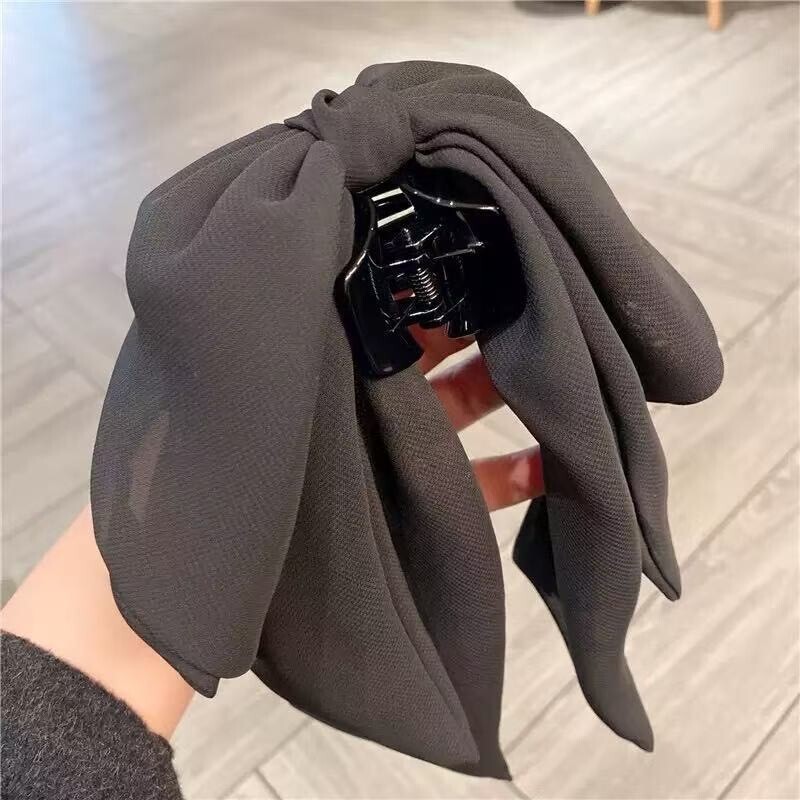 Z169垂墜網紗蝴蝶結半頭夾