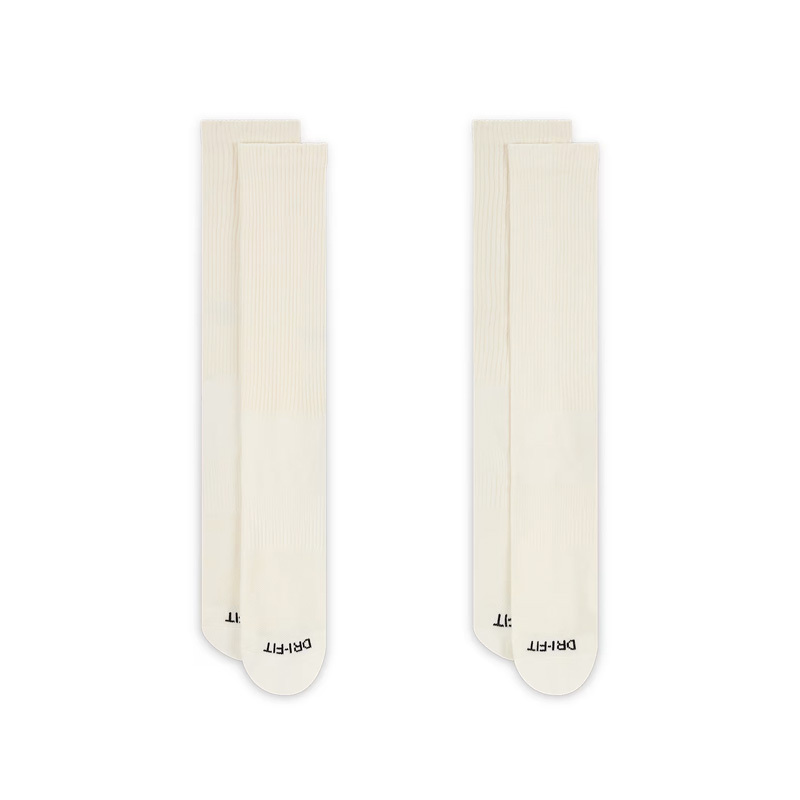 NIKE EVERYDAY CUSHIONED CREW SOCKS 米白 小LOGO  小標 長襪 兩雙一組 FZ3073-133 [台灣現貨]