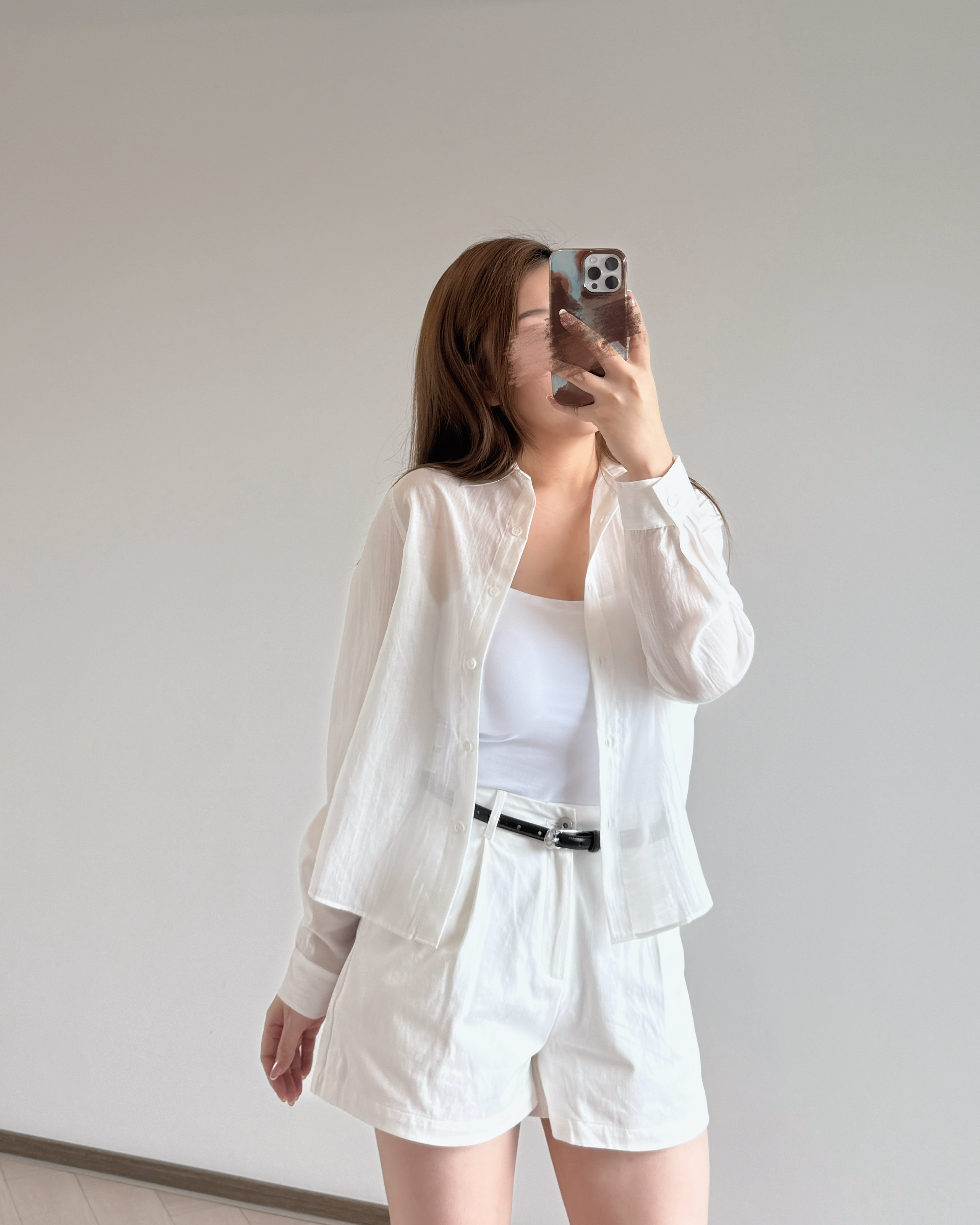 現貨 7208 高腰短褲 附真皮腰帶