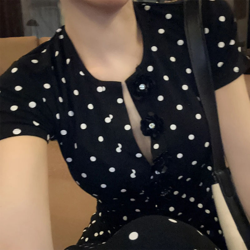 棉質點點 休閒洋裝