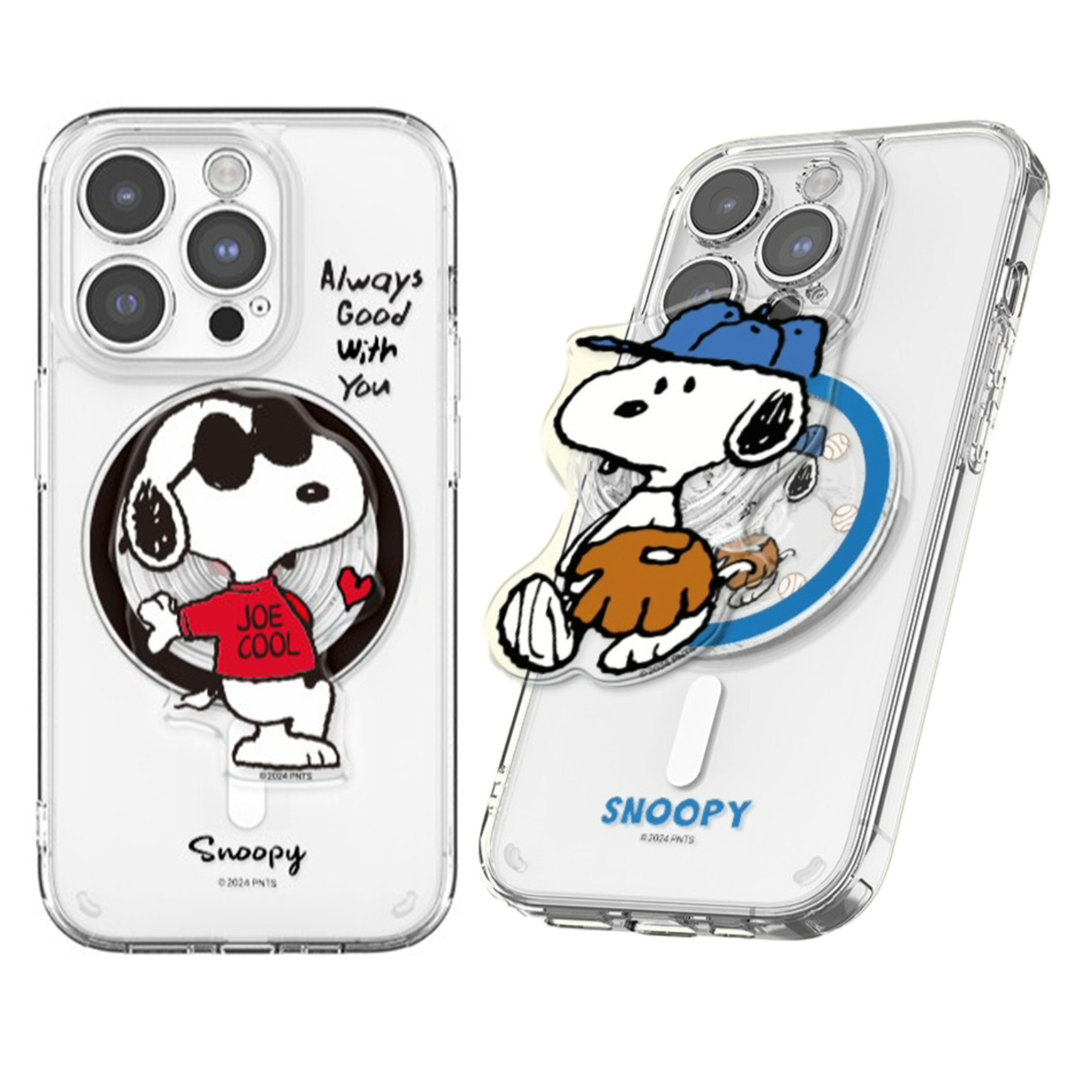 Snoopy - Magsafe Clear Hard Case - 氣墊防撞磁吸支架透明手機保護硬殼 TY
