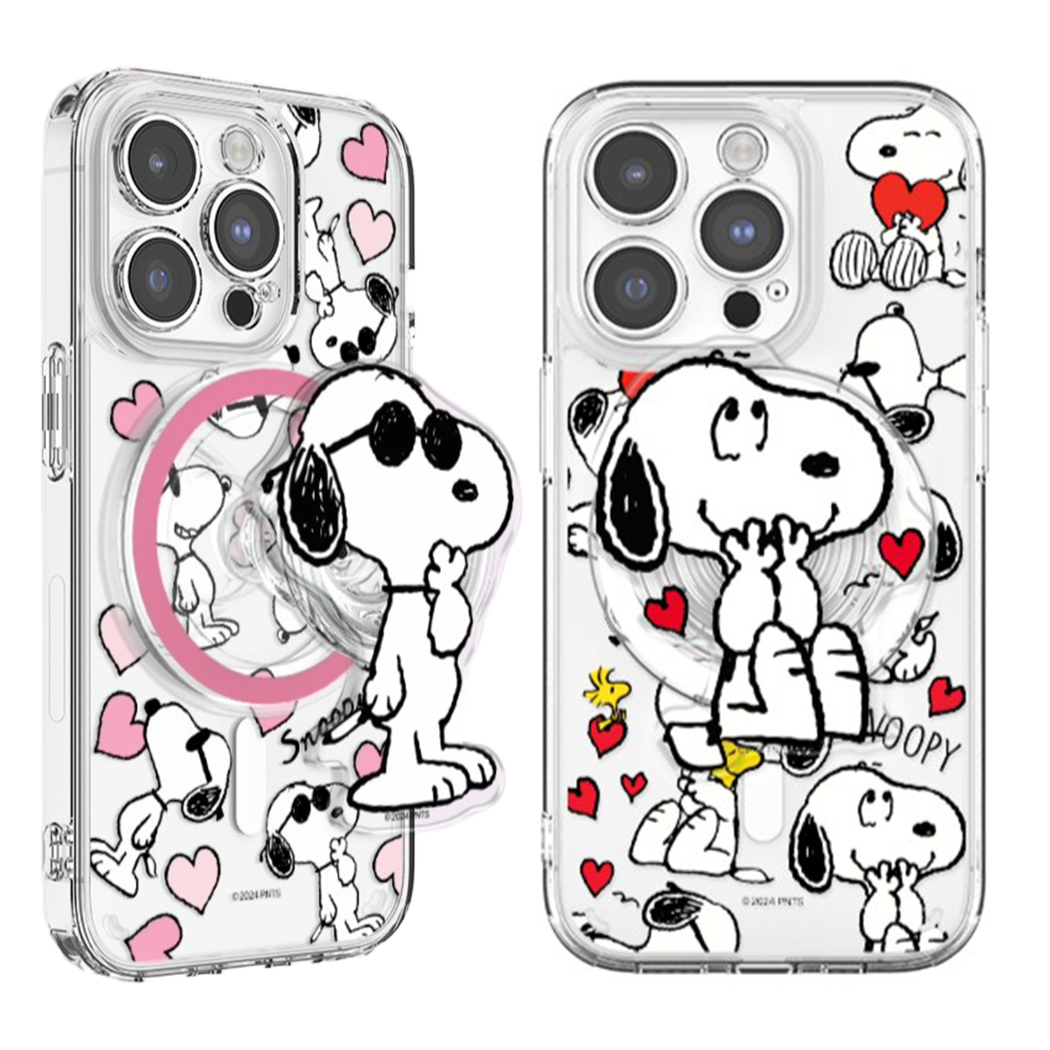 Snoopy - Magsafe Clear Hard Case - 氣墊防撞磁吸支架透明手機保護硬殼 TY