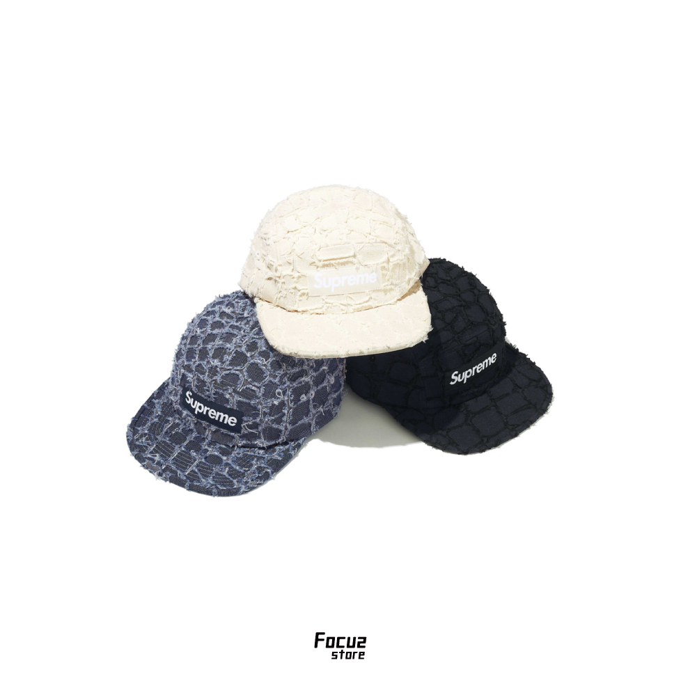 【Focus Store】預購 Supreme SS25 Week12 Frayed Croc Denim Camp Cap 丹寧解構 五分割帽
